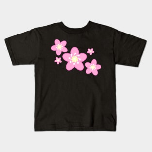 Sakura Cherry Blossom Flowers in Black Background Kids T-Shirt